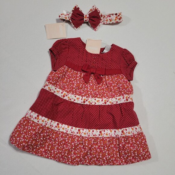 Gymboree Adorable Fox NWT 0-3 month Dress, diaper cover & headband set. Mixed Bi